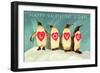 Happy Valentine's Day, Love Penguins-null-Framed Art Print