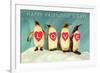 Happy Valentine's Day, Love Penguins-null-Framed Art Print