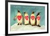 Happy Valentine's Day, Love Penguins-null-Framed Art Print