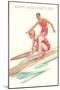 Happy Valentine's Day, Surfing Couple-null-Mounted Art Print