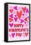 Happy Valentine with Hearts-Anna Quach-Framed Stretched Canvas