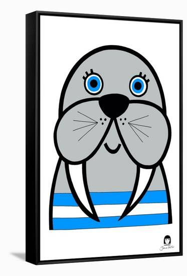 Happy Walrus, 2021-Jane Foster-Framed Stretched Canvas