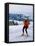 Happy Woman Skiing-null-Framed Stretched Canvas