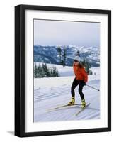 Happy Woman Skiing-null-Framed Photographic Print