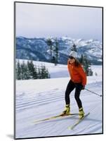 Happy Woman Skiing-null-Mounted Photographic Print