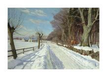 A Village in Winter-Harald Julius Niels Pryn-Premium Giclee Print