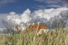 Denmark, Jutland, Lškken, House, Flag, Cloud-Harald Schšn-Framed Photographic Print