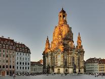 Germany, Thuringia, Erfurt, Domplatz, Severichurch, St. Mary's Cathedral, Monument, Lighting, Dusk-Harald Schšn-Photographic Print