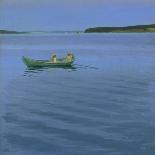 Boat Excursion on an Idyllic Lake-Harald Slott-Möller-Mounted Giclee Print