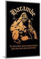 Harambe, Le Gorille Héroïque (Noir)-null-Mounted Poster