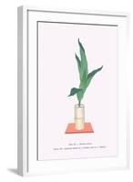 Haran (Five Aspidistra Leaves) In Bamboo Vase-Josiah Conder-Framed Art Print