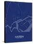 Harbin, China Blue Map-null-Stretched Canvas