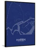 Harbin, China Blue Map-null-Framed Poster