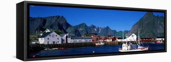 Harbor and Boats Hamnoey Lofoten Norway-null-Framed Stretched Canvas
