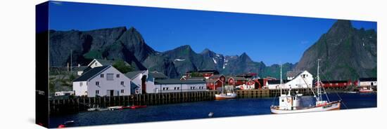Harbor and Boats Hamnoey Lofoten Norway-null-Stretched Canvas