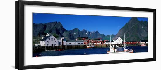 Harbor and Boats Hamnoey Lofoten Norway-null-Framed Photographic Print