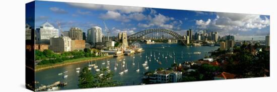 Harbor and City and Bridge, Sydney, Australia-null-Stretched Canvas