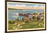 Harbor and City, Mackinac Island, Michigan-null-Framed Art Print