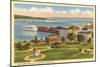 Harbor and City, Mackinac Island, Michigan-null-Mounted Art Print