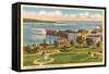 Harbor and City, Mackinac Island, Michigan-null-Framed Stretched Canvas