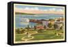 Harbor and City, Mackinac Island, Michigan-null-Framed Stretched Canvas