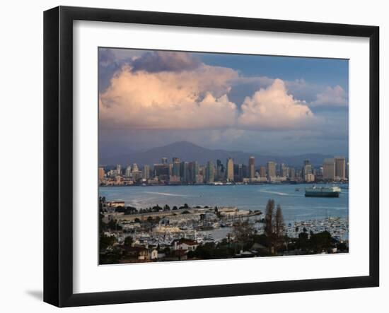 Harbor And City Viewed From Point Loma, Shelter Island Yacht Basin, San Diego, California, USA-null-Framed Photographic Print