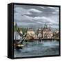 Harbor and Custom-House in Salem, Massachusetts, Circa 1870-null-Framed Stretched Canvas