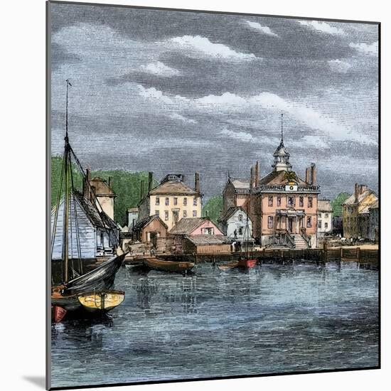 Harbor and Custom-House in Salem, Massachusetts, Circa 1870-null-Mounted Giclee Print