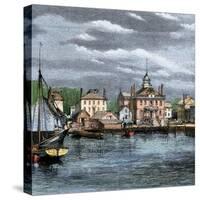 Harbor and Custom-House in Salem, Massachusetts, Circa 1870-null-Stretched Canvas