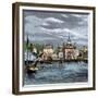 Harbor and Custom-House in Salem, Massachusetts, Circa 1870-null-Framed Giclee Print