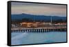 Harbor and Municipal Wharf at Dusk, Santa Cruz, California, USA-null-Framed Stretched Canvas