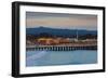 Harbor and Municipal Wharf at Dusk, Santa Cruz, California, USA-null-Framed Photographic Print