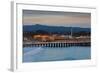 Harbor and Municipal Wharf at Dusk, Santa Cruz, California, USA-null-Framed Photographic Print