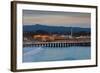 Harbor and Municipal Wharf at Dusk, Santa Cruz, California, USA-null-Framed Photographic Print