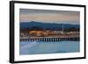 Harbor and Municipal Wharf at Dusk, Santa Cruz, California, USA-null-Framed Photographic Print