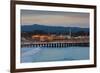 Harbor and Municipal Wharf at Dusk, Santa Cruz, California, USA-null-Framed Photographic Print