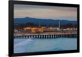 Harbor and Municipal Wharf at Dusk, Santa Cruz, California, USA-null-Framed Photographic Print