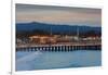 Harbor and Municipal Wharf at Dusk, Santa Cruz, California, USA-null-Framed Photographic Print