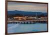 Harbor and Municipal Wharf at Dusk, Santa Cruz, California, USA-null-Framed Photographic Print