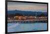 Harbor and Municipal Wharf at Dusk, Santa Cruz, California, USA-null-Framed Photographic Print