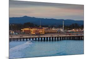 Harbor and Municipal Wharf at Dusk, Santa Cruz, California, USA-null-Mounted Premium Photographic Print