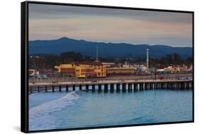 Harbor and Municipal Wharf at Dusk, Santa Cruz, California, USA-null-Framed Stretched Canvas