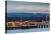 Harbor and Municipal Wharf at Dusk, Santa Cruz, California, USA-null-Stretched Canvas