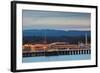 Harbor and Municipal Wharf at Dusk, Santa Cruz, California, USA-null-Framed Photographic Print