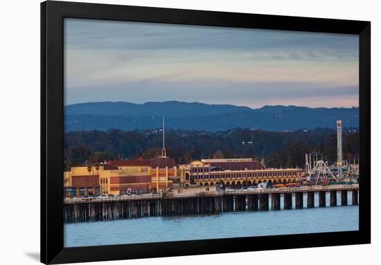 Harbor and Municipal Wharf at Dusk, Santa Cruz, California, USA-null-Framed Photographic Print