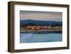 Harbor and Municipal Wharf at Dusk, Santa Cruz, California, USA-null-Framed Photographic Print