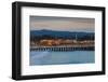 Harbor and Municipal Wharf at Dusk, Santa Cruz, California, USA-null-Framed Photographic Print