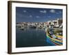 Harbor and Traditional Luzzu Fishing Boats, Marsaxlokk, Malta-Walter Bibikow-Framed Photographic Print