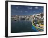 Harbor and Traditional Luzzu Fishing Boats, Marsaxlokk, Malta-Walter Bibikow-Framed Photographic Print