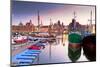 Harbor at Motlawa River with Old Town of Gdansk in Poland-Patryk Kosmider-Mounted Photographic Print